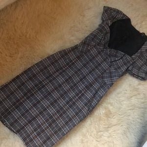 Bebe Gray plaid sheath dress